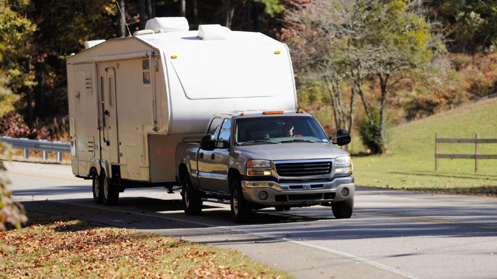 GMC Sierra Towing Fifth Wheel RV